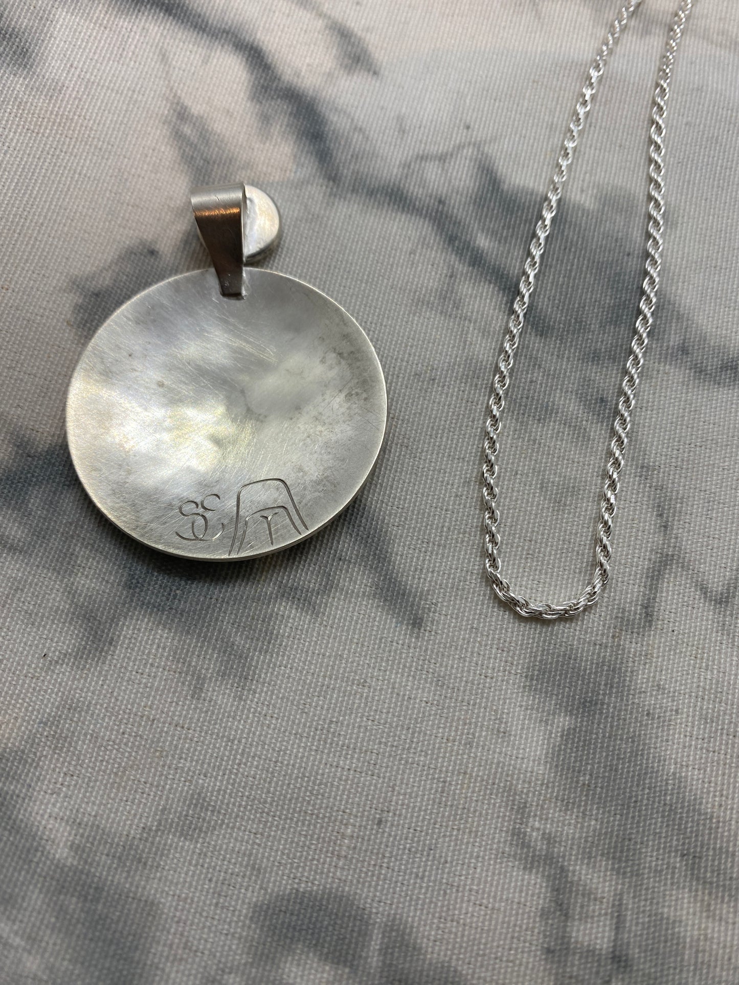 Wolf Pendent W/ Mother of Pearl Inlay