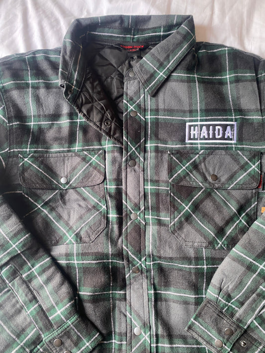 Quilt Lined Haida Plaid Snap up Coat
