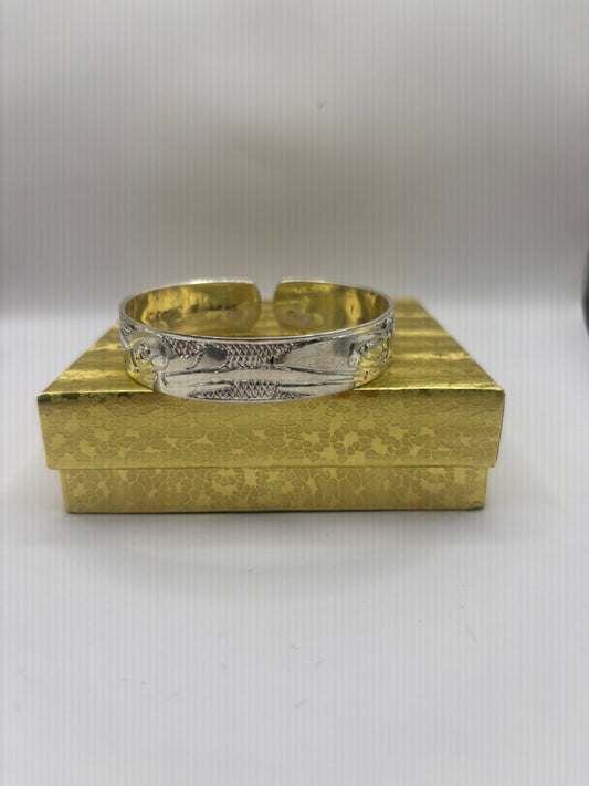 Two Fin Killer Whale Raven 1/2 Inch Bracelet